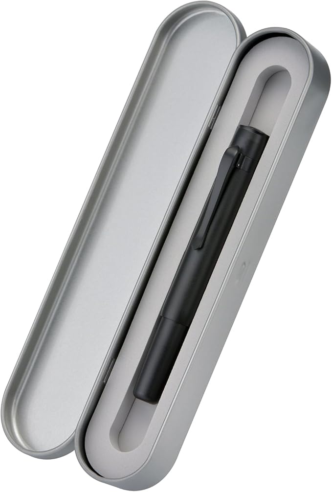 Hongdian M2 Black Forest Mini Fountain Pen, Long Blade Nib & Sleek Shape Aluminium Short Pocket Travel Pen (Matte Black)
