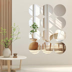 9 Pcs Round Mirror Centerpieces for Tables Decorations, 10" 2mm Thick Acrylic Mirror Centerpieces Tray Candle Plate Centerpiece for Wedding Table Centerpieces Decorations Wall Decor