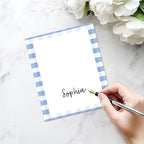 25 Pack Blue Border Place Cards, Editable Name Cards for Table Setting, Tent Cards Food Label for Dinner Party, Bridal Shower, Wedding, Baby Shower and Events -T02