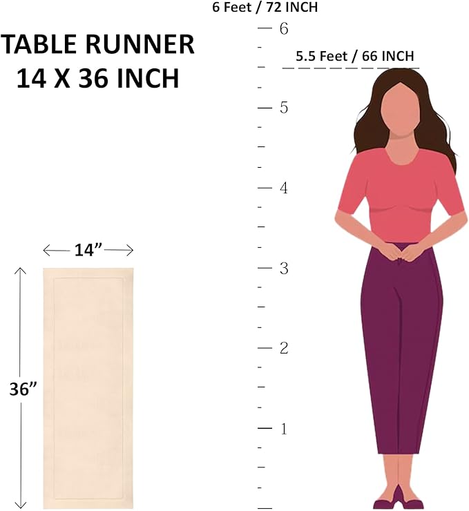 Solino Home Linen Ivory Table Runner 36 Inches - Classic Hemstitch, 100% Pure Linen Coffee Table Runner 14 x 36 Inch Ideal for Dresser Tables - Fall, Halloween, Thanksgiving, Christmas, Holiday