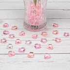 Homtable 150 Pieces Pink Red Acrylic Heart Table Scatter Vase Fillers, 5 Colors (5 Pink)