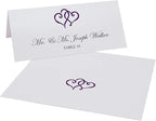 Linked Hearts Printable Place Cards, Eggplant (Choose Color), Set of 60 (10 Sheets), Laser & Inkjet Printers - Wedding, Party, Dinner, and Special Events - Made in the USA