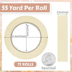 Masking Tape Bulk General Purpose Masking Painting Tape 55 Yards for Painting Home Office School Stationery Arts Crafts Basic Use, Easy Removal(72 Rolls,1 Inch)