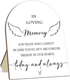 Memorial Table Sign for Bridal Shower, In Loving Memory Wooden Sign with Stand, Minimalist Decor for Wedding Reception, Event Party Favor Supplies 9 * 11IN