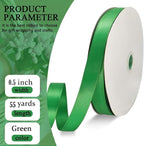 Green Satin Ribbon Double Faced Satin 1/2 inch x 55 Yards Polyester Ribbon for Gift Wrapping Crafts Wedding Decoration Bows Ornaments Party Bouquet Floral Arrangement