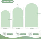 6.6FT Sage Green Arch Cover - Polyester Fitted Wedding Arch Stand Covers Round Top Chiara Arch Backdrop Cover for Birthday Party Banquet Photo Background Decoration