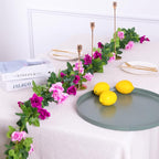 Kisflower 3PCS/23.7FT Artificial Rose Flower Garland, Fake Vines Silk Floral Hanging Plant for Wedding Arch Decorations Room Party Home Garden Hotel Office Wall Decor (Fuchsia)