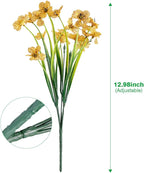20 Bundles Artificial Flowers Outdoor UV Resistant Fake Flowers No Fade Faux Plastic Plants Garden Porch Window Box Decorating (Yellow)…