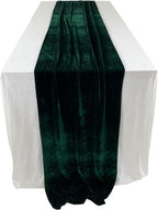 Luxurious Velvet Table Runner, 10ft Wedding Reception Decorations, 20x120inch Soft Velvet Fabric, Table Linen Overlay, Wedding Table Runners (Emerald Green, 20X120inch)