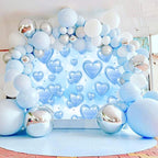 Sensfun 7x5ft Light Blue Heart Backdrop Early 2000s Party Decorations Old School Backdrops Valentines Day 90s Hearts Y2K Birthday Party Banner Newborn Photography Background Selfile Photo Booth Props