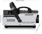 1200W RGB Fog Machine, 6 Colorful LED Lights for Smoke Machine Indoor/Outdoor Use, Perfect for Halloween Parties, Weddings, and Stage Effects 4PC