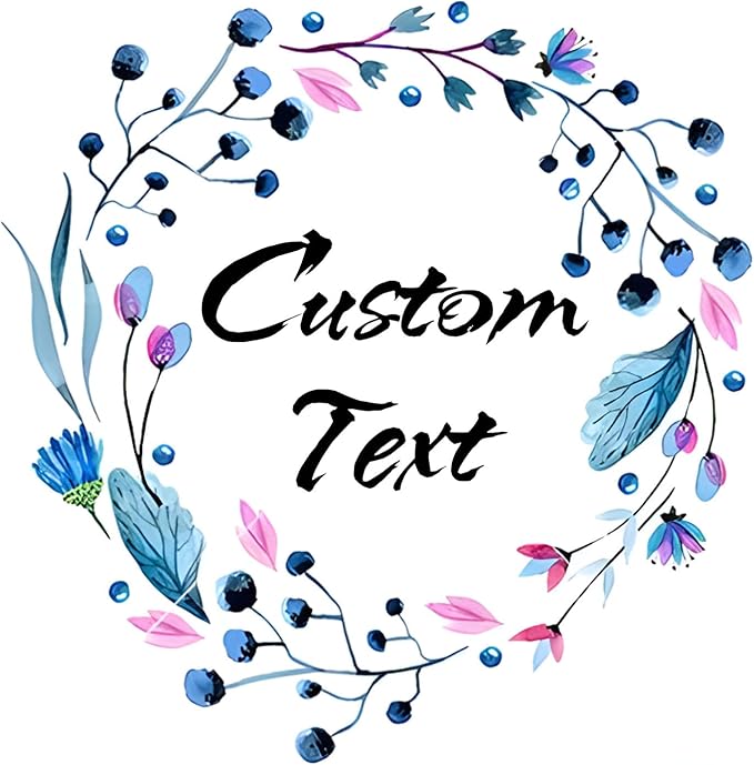 Custom Stickers for Weddings, Birthdays & Businesses - Personalized Labels with Your Logo - Waterproof, Fade and Heat Resistant - Pack of 100-1000 (Wreath L, 3 Inch)