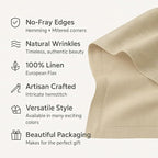 Linen Table Runner 14 x 120 Inch Long - 100% Pure Linen Christmas Red Table Runner - Cloth Fabric Hemstitch Runner for Thanksgiving, Christmas, Winter, New Year - Elara