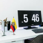 Ecuador Flag Ecuadorian Flags, Small Mini Ecuadorian Desk Flag, Used for Table Office Classroom Home Patriotic Events Decorations