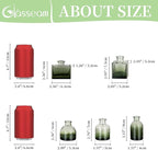 Glasseam Bud Flower Vases in Bulk: 40 Glass Cute Small Vases for Centerpieces Vintage Mini Wedding Birthday Party Table Centerpieces Tiny Baby Shower Dining Room Decoration Green