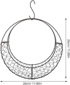 Air Plants Holders Wire Wreath Frame Hanger, 11 inch Moon Shape Wreath Form Hanging Plant Holder Metal Hanging Orchid Planter Plant Basket Holder, Succulent Wire Wreath Frame with Hook