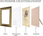 8x10 Picture Frames Set of 4- Rustic Retro Photo Frame with Real Glass Wall Mount and Tabletop Display Family Friends Wedding Gift