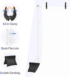 EMART Backdrop Stand 10x8.5ft(WxH) Photo Studio Adjustable Background Stand Support kit with 2 Crossbars, 8 Clamps, 2 Sandbags and Carry Bag for Parties, Events Decoration, Wedding, Photography -White