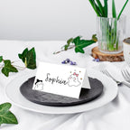 25 Pack Halloween Place Cards, Editable Name Cards for Table Setting, Cute Ghost Tent Cards Food Label for Dinner Party, Bridal Shower, Wedding, Baby Shower and Events -T37