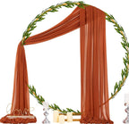 Socomi Terracotta Sheer Wedding Decor Fall Draping Fabric 29" x 20Ft 1 Panel Arch Outdoor Curtain Drapes Extra Long for Bridal Baby Shower Birthday Party Decor