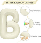 40 Inch Beige BRIDE Balloons Luxury Wedding Decor for Bridal Shower, Larger Cream White "BRIDE" Foil Letter with 2 Giant Diamond Ring Balloons, Bachelorette Engagement Wedding Party Favors