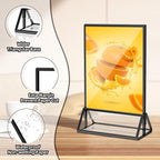 Acrylic Sign Holder 5x7 Display Stand, Clear and Stable Table Plastic Paper Holder, Acrylic Frames for Home Office Shop Photo Frames Exhibition Black (6pcs)