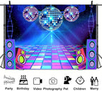 Disco Backdrop 7 x 5 ft Retro Glow Party 70s 80s 90s Theme Stage Dance Background Disco Party Decoration Disco Ball Banner Dance Backdrop for Birthday Party Prom Portrait Photo Props Polyester, Red