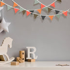 Oudain 15.5 ft Pennant Banner Flags, 2 Pcs Nursery Garland Triangle Bunting Flag Baby Banner for Nursery Decor Baby Birthday Boho Wedding Shower Party Event, Each 7.75 ft(Rustic Color)