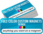 Magnet Me Up Custom 10x3 Inch Rectangle Magnet, 50 Pack, Customizable for Businesses, Personal Use, Choose Your Text, Upload Image, Magnetic Vinyl for Car and Any Magnetic Surface, Crafted in USA