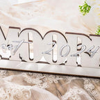 callie Personalized Mr and Mrs Wedding Table Sign, Custom Name Date Mr and Mrs Table Decor for Wedding, Bridal Shower, Anniversary Party