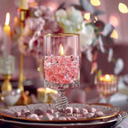 HappyFiller 15 OZ Pink Faux Ice Rocks 170 PCS Fake Crystal Cubes Stones Acrylic Gem for Glass Vase Fillers,Floral Display,Wedding Centerpieces,Party Deecor,Crafts,Table Scatter,Home Decoration
