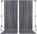 AK TRADING CO. 10 feet x 10 feet Charcoal IFR Polyester Backdrop Drapes Curtains Panels with Rod Pockets - Wedding Ceremony Party Home Window Decorations