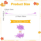 150-Pack Flower Stamens for Crafts, 5mm Double Heads Artificial Pearl Floral Pistil Mini Flower Pollens Stamens for DIY Making/Wedding/Scrapbook Decoration [Light Purple]