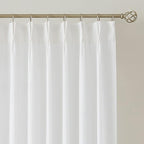 Vision Home White Pinch Pleated Semi Sheer Curtains Textured Light Filtering Window Curtains for Living Room Bedroom Rayon Blended Pinch Pleat Drapes with Hooks 2 Panels 40" Wx63 L
