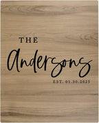 Andaz Press Large Wooden Welcome Sign for Wedding Rustic Welcome Sign 16" x 20" Custom Last Name & EST. Date Fall Wedding Signage English Oak MDF Wood Finish Wedding Reception Indoor Outdoor Signs