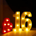Decorative Led Light Up Numbers, 16th Birthday Decorations, Warm White Led Numbers Lights, Lighted Marquee Number Sign for Sweet 16th Party Decor