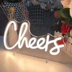 Cheers Table Number Neon Sign Desk Lamp Night Light Wedding Letter LED Neon Sign Wedding Table Decorations Neon Light Bedroom Home Room Decor Christmas Party Warm White USB 30×16.3 CM