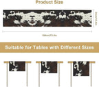 Cow Print Table Runner, Brown Cowhide Print Western Style Table Runner Country Farmhouse Cottage Cow Patten Table Decoration for Home Kitchen Dining, 13x70 Inch