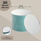 Juvale 4-Inch Round Glass Mirrors for Crafts - 4-Inch, 50-Pack, Blue, Modern - Craft Supply for Mirror Centerpieces & Home Decoration