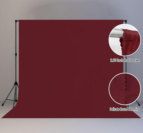 10x10FT Wine Red Screen Backdrop for Photography Burgundy Red Backdrop for Photoshoot Studio Screen Video Recording Curtain