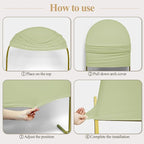Ledido Wedding Arch Backdrop Cover 6FT 7.2FT Arch Covers 2Set Fitted Stretchy Spandex Round Top Stand Backdrop Cover for Wedding Banquet Ceremony Birthday Party Baby Shower Event Decoration,Green