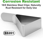 32 Pack Tablecloth Clips Heavy Duty, 2.95"x1.77" Stainless Steel Rust Proof Tablecloth Clips for 2" Thick Tables - Anti-Slip Pads Home Restaurant Picnic
