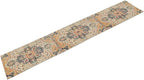 Bohemia Orange Table Runner, Rustic Farmhouse Vintage Geometric Floral Print Table Cover for Home Kitchen Dining Table Party Decor, 13x120inch