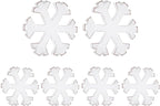 6Pcs Snowflake Decorations Christmas Decor White Winter Wooden Snowflakes Standing Christmas Tiered Tray Decor Table Signs Winter Wonderland Decorations for Indoor Home Xmas Shelf Fireplace Mantel