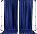 AK TRADING CO. 10 feet x 8 feet IFR Polyester Backdrop Drapes Curtains Panels with Rod Pockets - Wedding Ceremony Party Home Window Decorations - Navy Blue