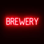 SpellBrite BREWERY Sign | Beer-Related Sign with Neon Look, Red LED Light Source | 29.1" x 6.3"