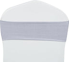 VDS Pack of 300 PCS | Metallic Silver | Spandex Chair Sashes Bows Without Buckle | Stretch Elastic Banquet Universal Folding Chair Bow Band for Wedding Party Conference Celebration Event Decoration