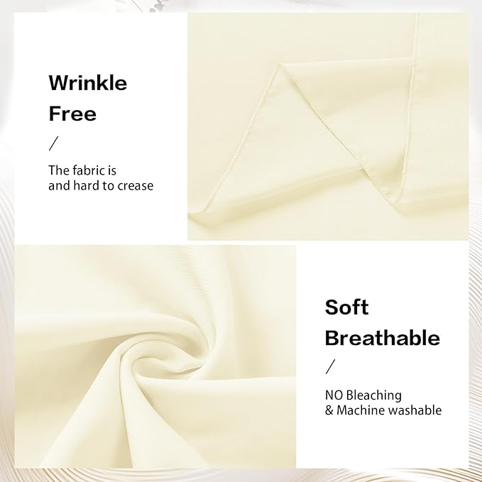 VOK Wedding Arch Draping Fabric Chiffon Fabric, 29in x 18Ft Sheer Chiffon Outdoor Curtain for Wedding Ceremony Birthday Party Decoration (Light Yellow,1 Panel)