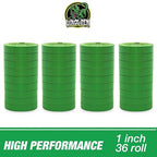 LAUCO DINOGREN High Performance Masking Tape for Car Paint, Heat & Water Resistant, Multi-Purpose Green (1 in (36 Rolls))