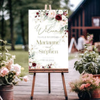 Burgundy Wedding Welcome Sign Template, Editable Blush Pink Welcome Sign Printable Wedding Welcome Plan Marsala Welcome Board